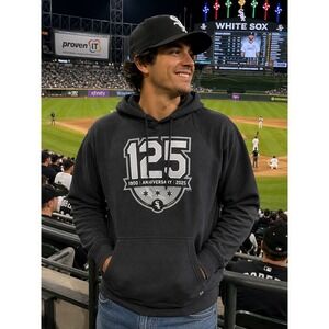 47 Brand Chicago White Sox 125th Anniversary Hoodie Black Mens Medium NWT